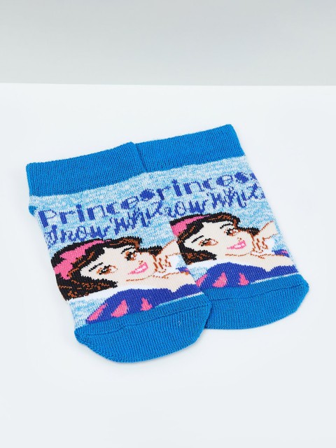 

max Girls Blue & Pink Patterned Ankle Length Socks