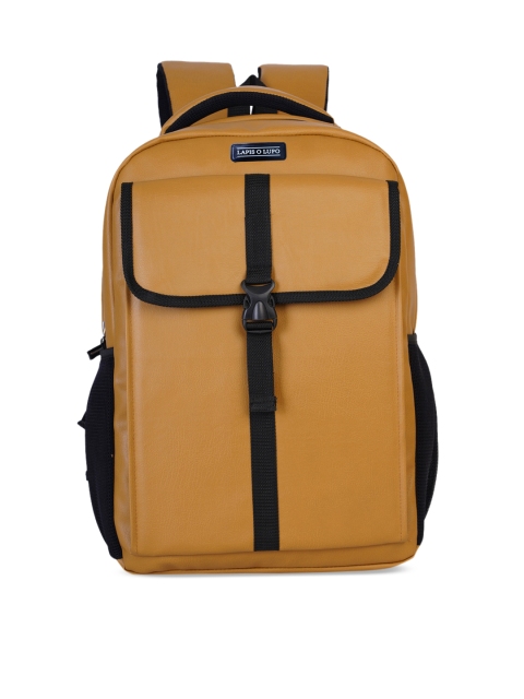Lapis O Lupo Unisex Beige & Black Solid Backpack