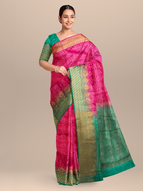 

KLM Fashion Mall Pink Woven Design Saree