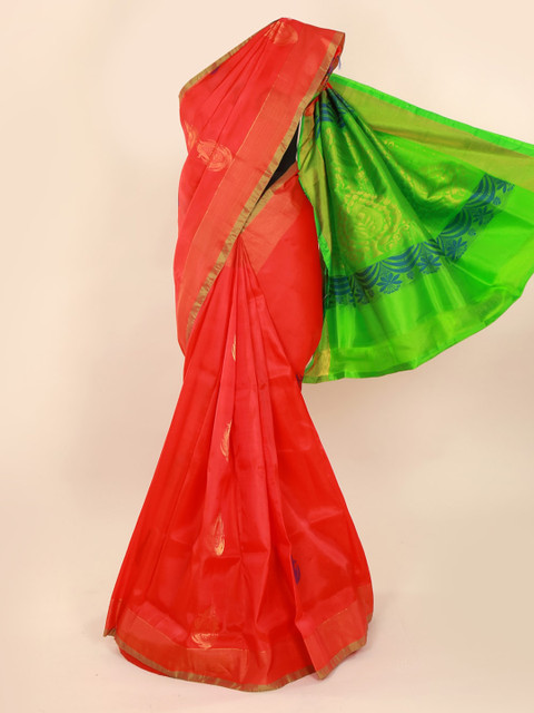 

Pothys Red Woven Design Pure Silk Saree