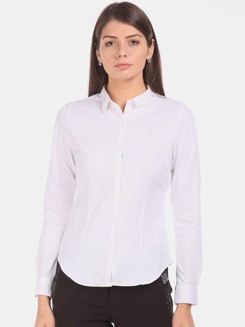 

Arrow Woman White Regular Fit Solid Formal Shirt