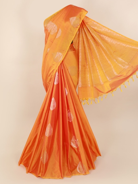 

Pothys Orange Printed Silk Cotton Saree