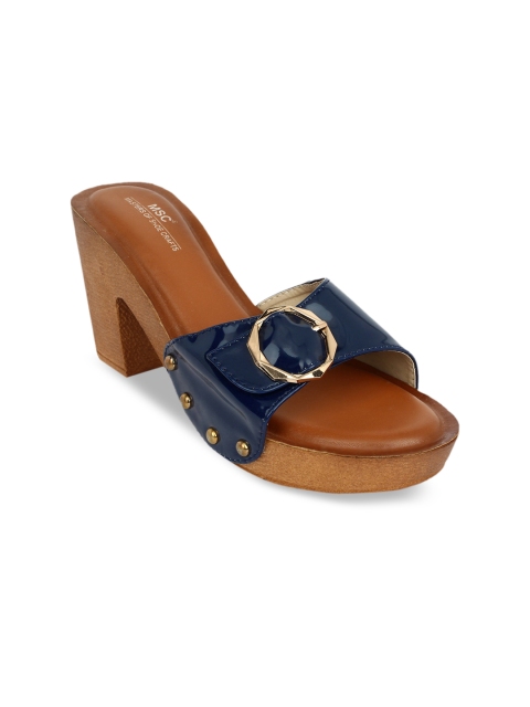 

MSC Women Blue Solid Sandals