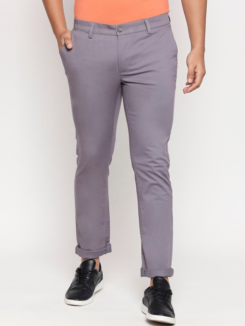 

Basics Men Grey Tapered Fit Solid Regular Trousers