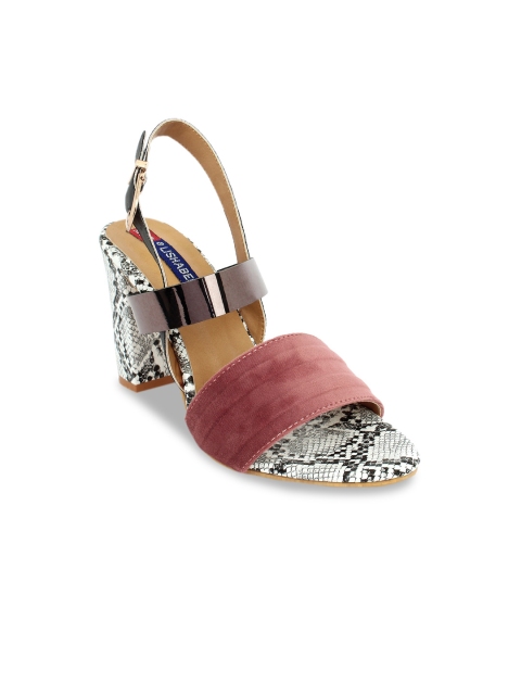 

MSC Women Pink Printed Block Heels