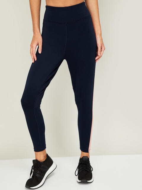 

Kappa Women Navy Blue & Pink Solid Tights