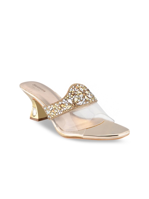 

Stelatoes Women Gold-Toned Embellished Mules