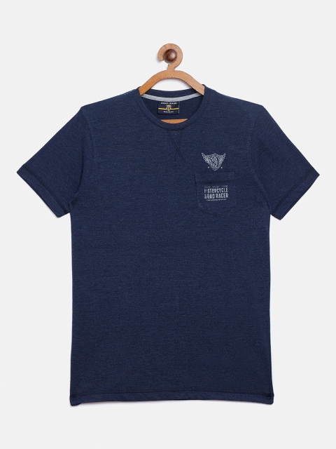 

Duke Boys Navy Blue Solid Round Neck Tshirt
