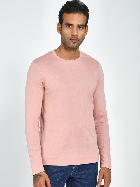 

Blue Saint Men Pink Solid Round Neck T-shirt