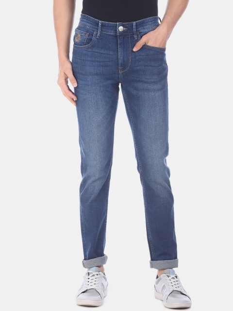 

U.S. Polo Assn. Men Blue Skinny Fit Mid-Rise Clean Look Stretchable Jeans