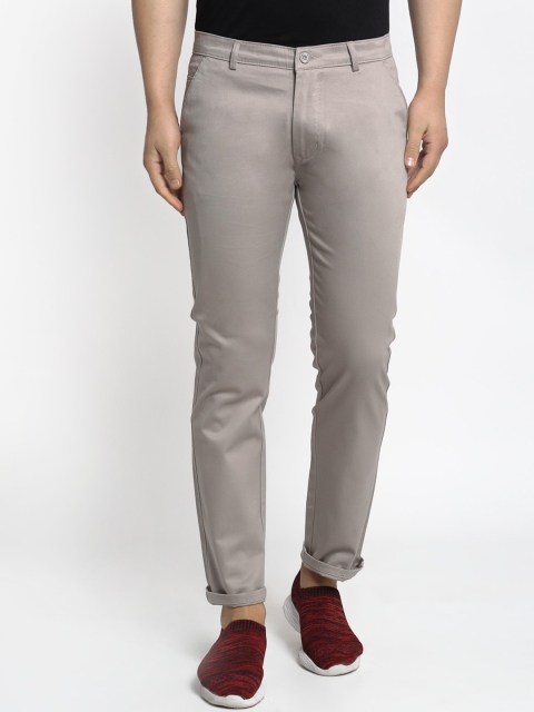 

Rodamo Men Grey Slim Fit Solid Regular Trousers