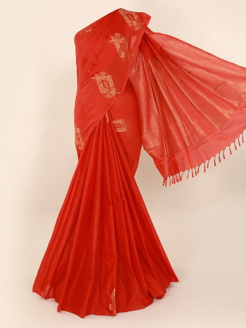 

Pothys Red Woven Design Silk Cotton Saree
