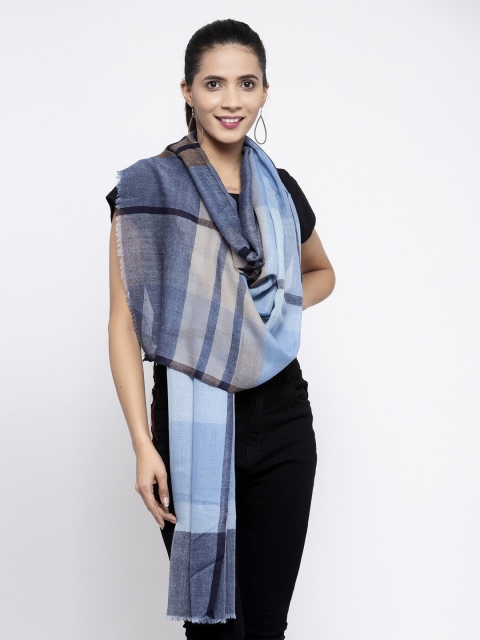 

Calvadoss Women Blue & Grey Woven-Design Sustainable Long-Fit Muffler