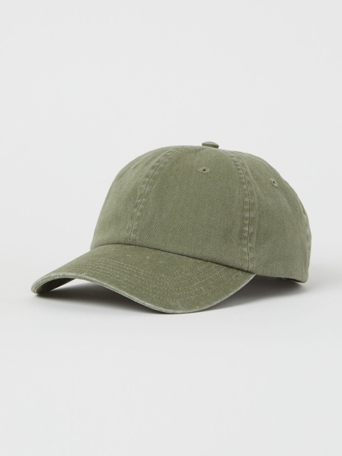 

H&M Men Green Solid Cotton Twill Cap