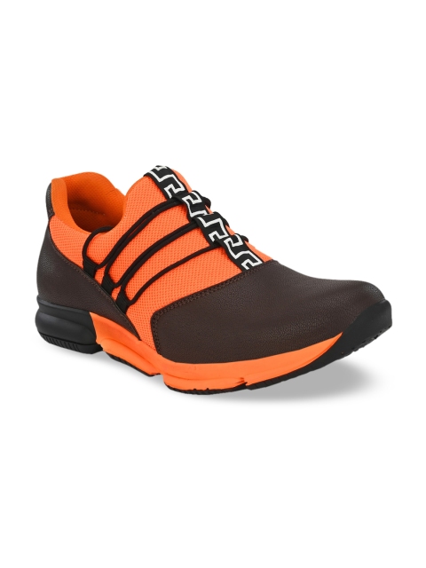 

Sir Corbett Men Black Colourblocked Sneakers, Orange
