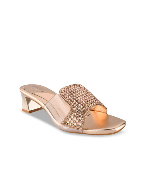 

Stelatoes Women Rose Gold Embellished Block Heels