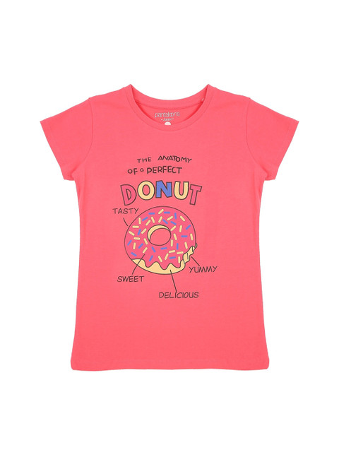 

Pantaloons Junior Girls Pink Printed Round Neck T-shirt
