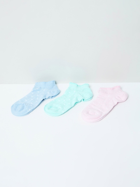 

max Women Pack Of 3 Patterned Ankle-Length Socks, Pink
