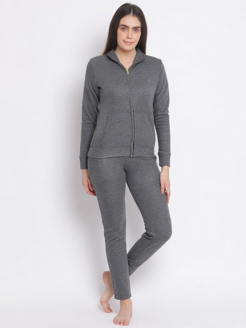 

Kanvin Women Charcoal Grey Solid Night Suit