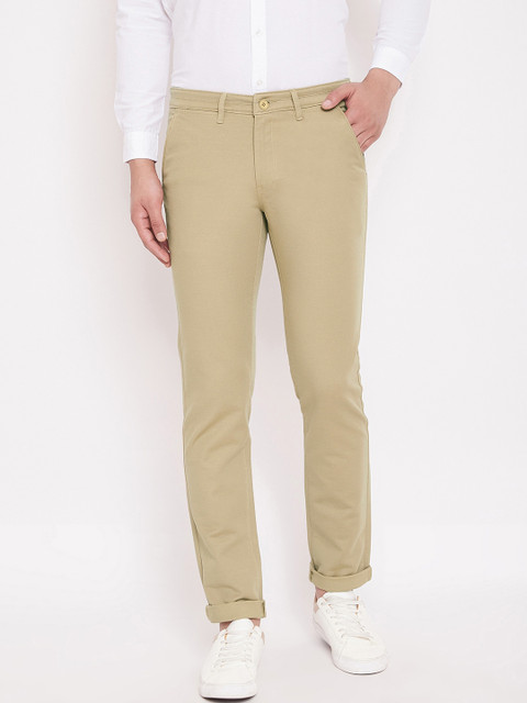 

Canary London Men Khaki Slim Fit Self Design Regular Trousers