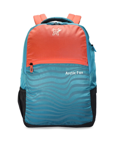 

Arctic Fox Unisex Coral & Blue Colourblocked Backpack