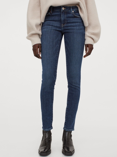 

H&M Women Blue Solid Shaping Low Sustainable Jeans