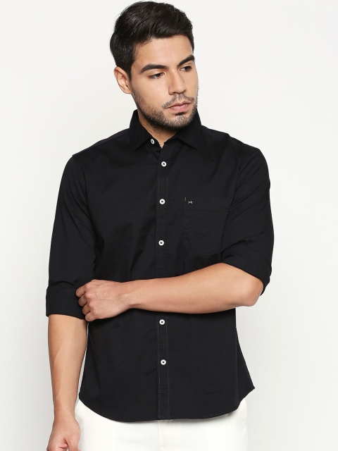 

Basics Men Black Solid Casual Shirt