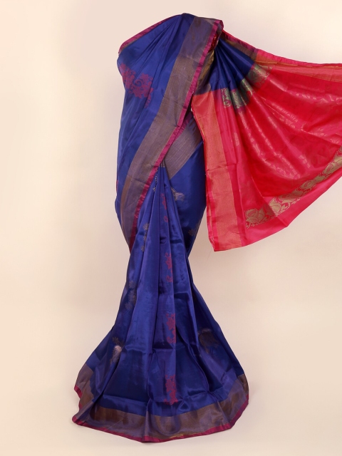 

Pothys Blue & Pink Pure Silk Woven Design Saree