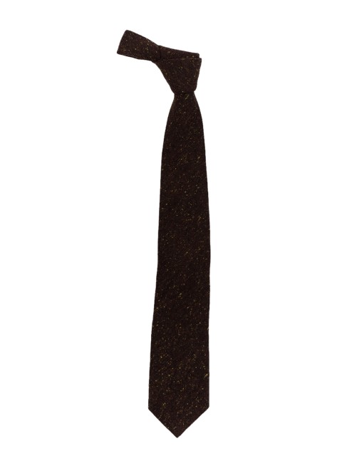 

The Tie Hub Coffee Brown Woven Design Broad Tie