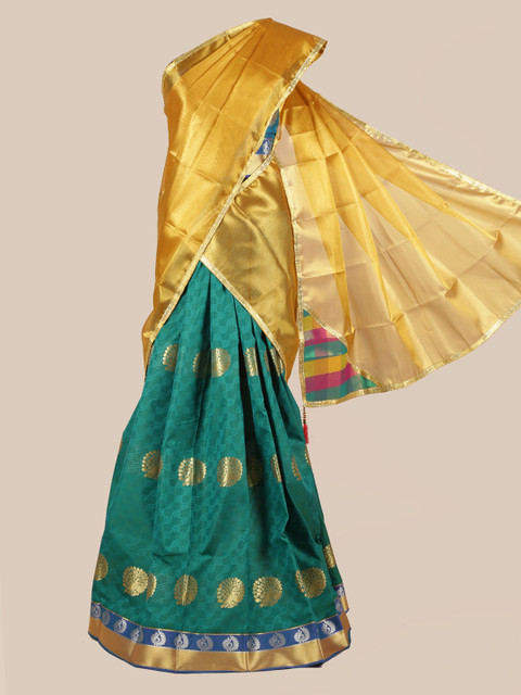 

Pothys Gold-Toned Woven Design Half Saree