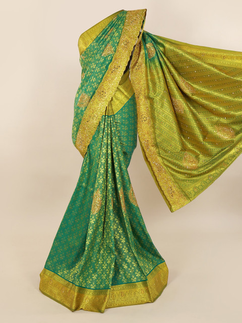 

Pothys Green Pure Silk Woven Design Kanjeevaram Saree