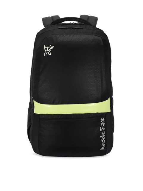 

Arctic Fox Unisex Black & Green Brand Logo Backpack With Rain Cover