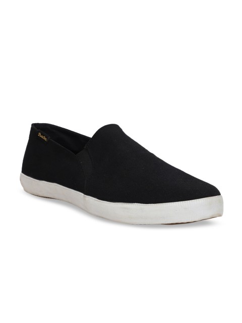 

Bata Men Black Solid Slip-On Sneakers
