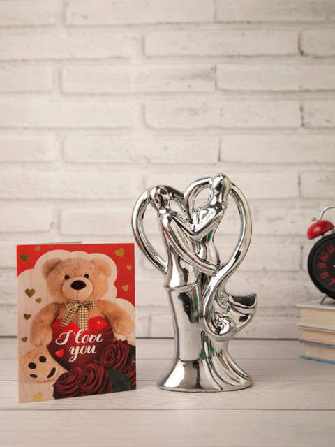 

Archies Silver-Toned & Red Valentine Special Showpiece With Greeting Card