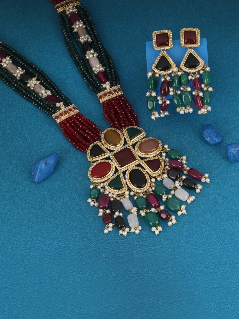 

Adwitiya Collection 24CT Gold-Plated Jewellery Set
