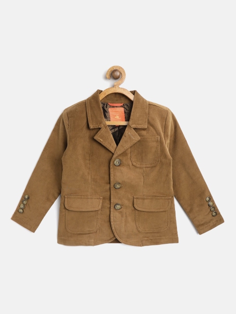 

Cherry Crumble Boys Brown Solid Single Breasted Blazer