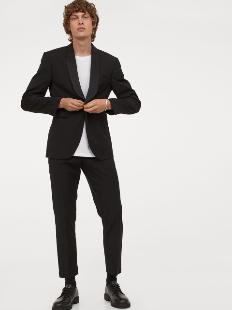 

H&M Men Black Tuxedo Jacket Slim Fit