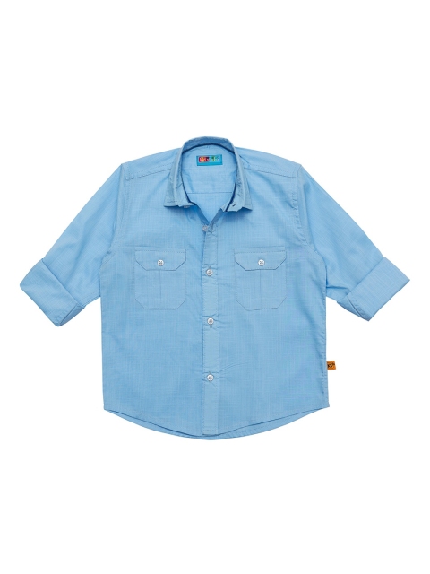 

Kid Studio Boys Blue Regular Fit Solid Casual Shirt