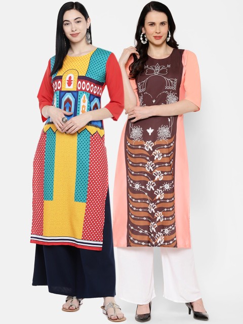 

7Threads Women Multicoloured Printed Straight Kurta, Multi