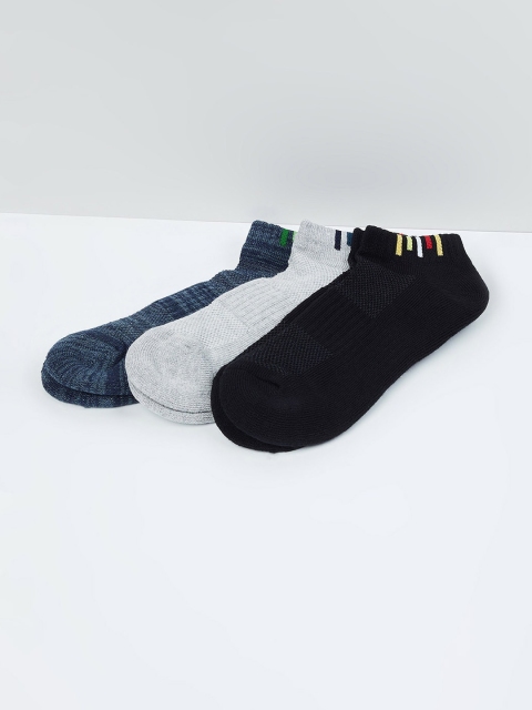 

max Men Pack Of 3 Ankle-Length Socks, Black