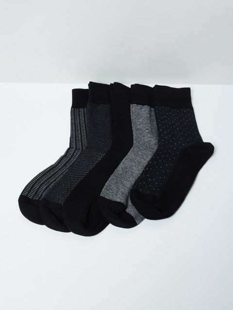 

max Men Pack Of 5 Above Ankle-Length Socks, Black