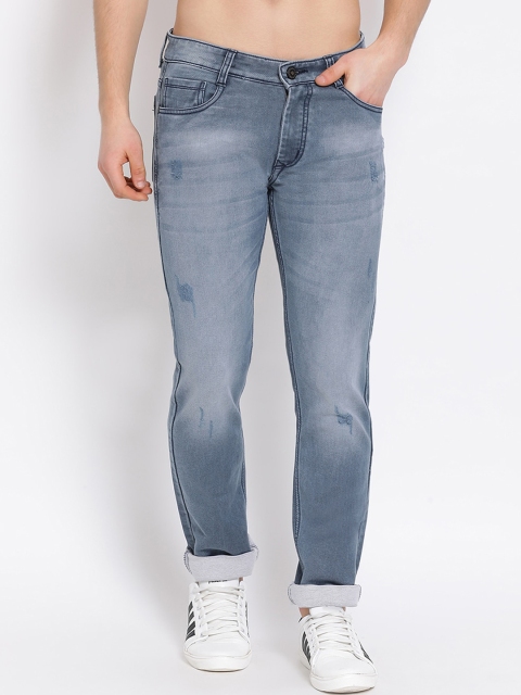 

COBB Men Grey Slim Fit Mid-Rise Low Distress Jeans
