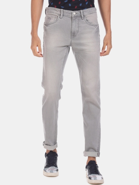 

U.S. Polo Assn. Men Grey Skinny Fit Mid-Rise Clean Look Stretchable Jeans