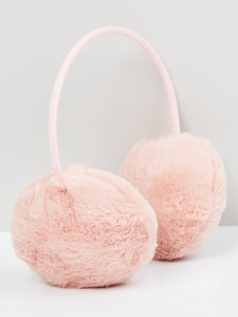 

max Women Pink Solid Fuzzy Ear Muffs