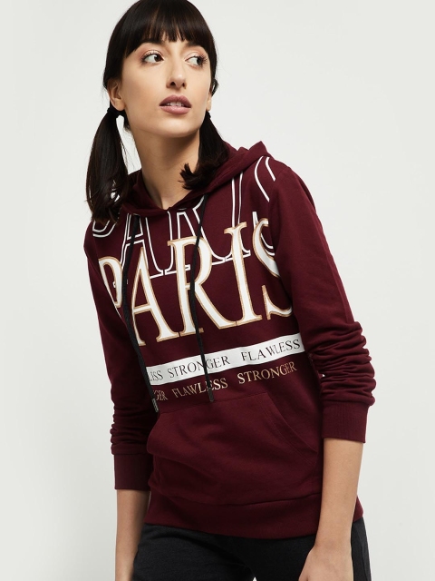 

max Women Maroon Printed Sweatshirt