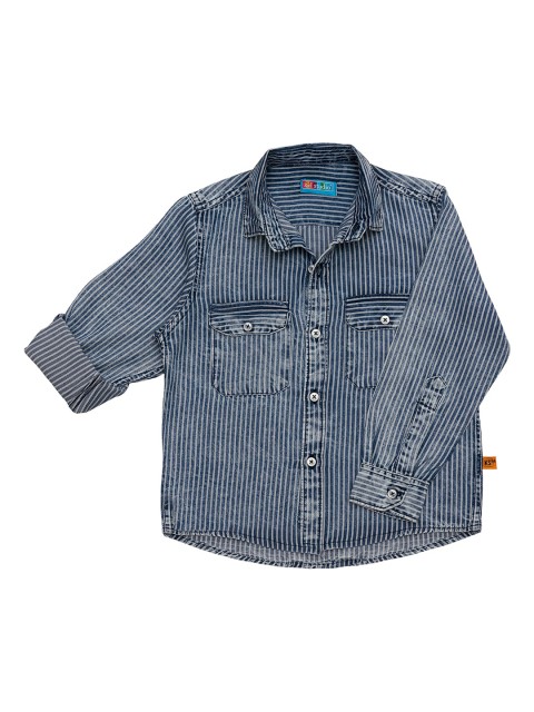 

Kid Studio Boys Blue Regular Fit Striped Casual Shirt