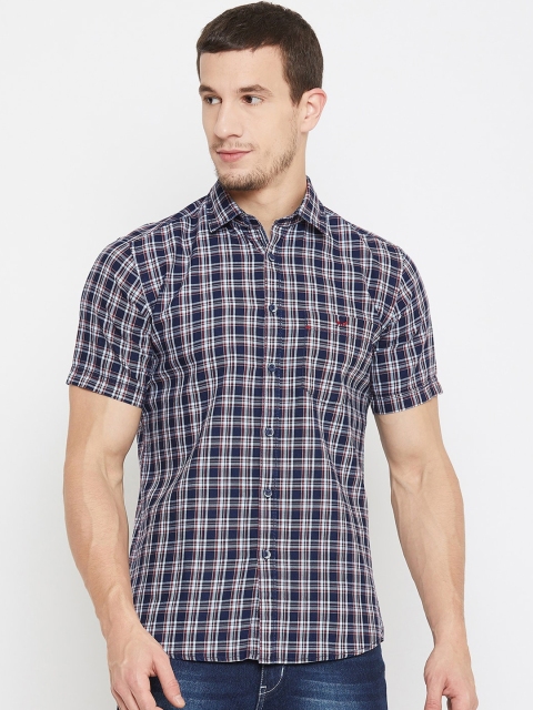 

Crimsoune Club Men Navy Blue & Red Checked Casual Shirt