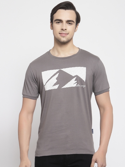 

Allen Cooper Men Grey Slim Fit Printed Round Neck T-shirt