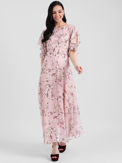 

Zink London Women Pink Floral Printed Maxi Dress