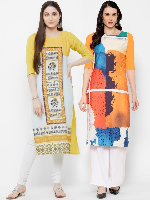 

7Threads Women Multicoloured Printed Straight Kurta, Multi